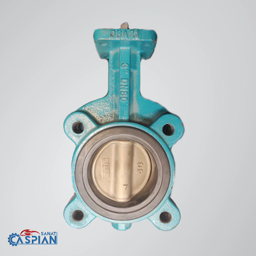 شیر پروانه ای لاگ دیسک آلمینیوم برنز با قابلیت نصب اکچیتور برای آب شور(Log butterfly valve )