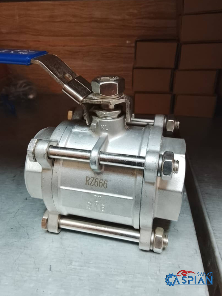 شیر گازی استیل سه تکه (چهار پیچ) نیپون Nippon